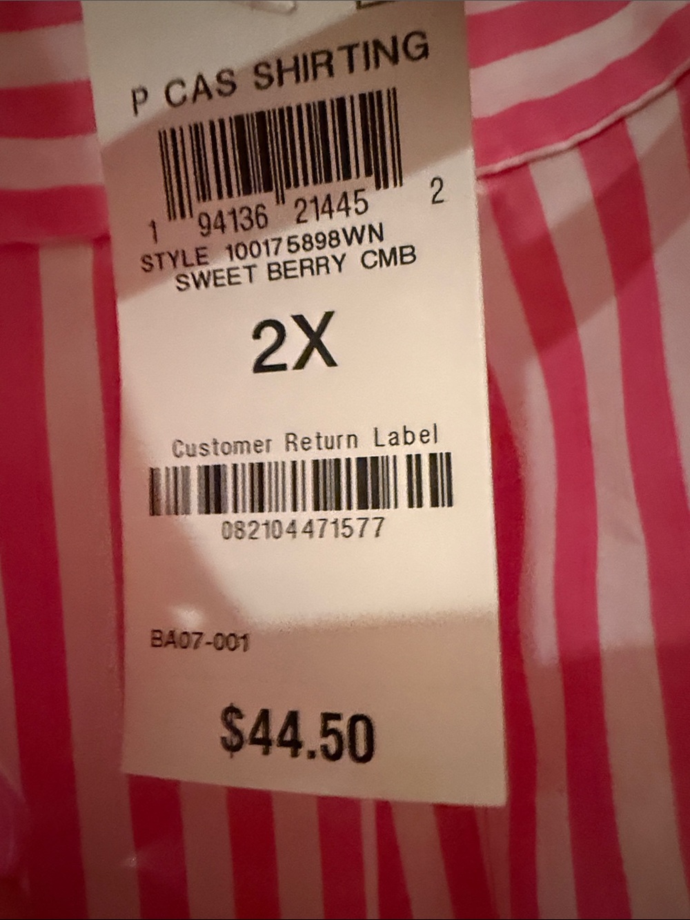 Women's Pink Stripe Button-Front Blouse - Picture 2 of 5